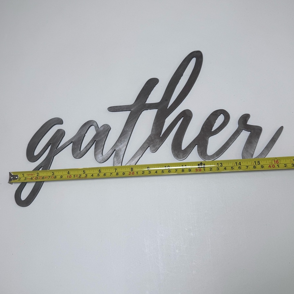 Source Unknown Metallic Script Wall Art